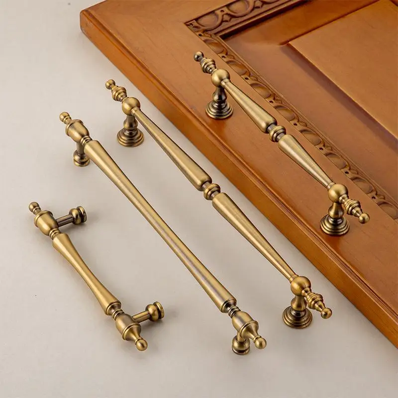 New 1Pcs Retro Wardrobe&Kitchen Cabinet Pull Antique-Bronze Cabinet Handle American Single-hole Drawer Knob Furniture Handle