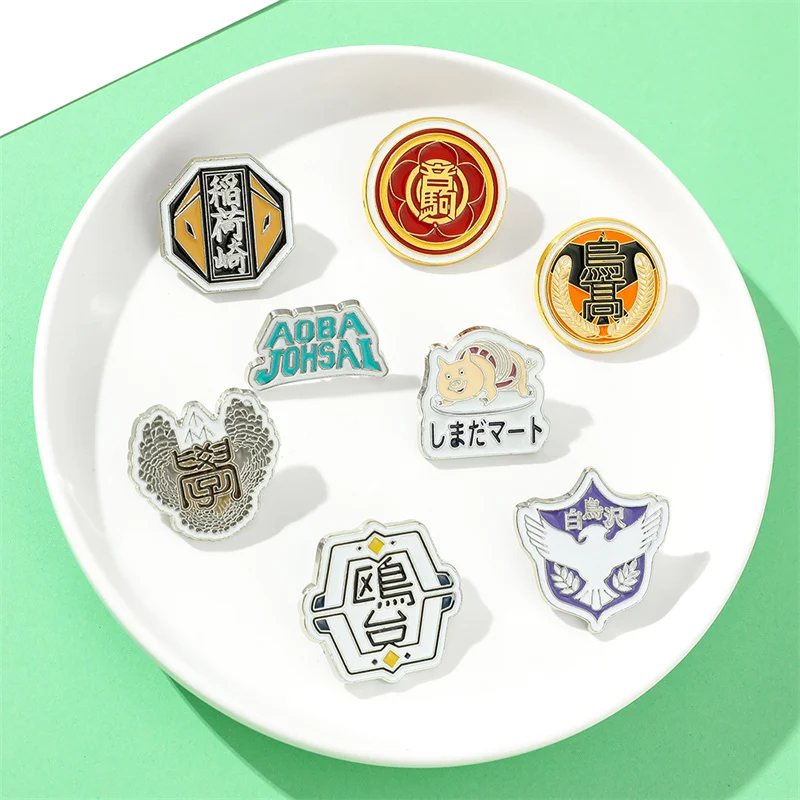 Anime Haikyuu!! Spilla pallavolo ragazzo liceo squadra distintivo smalto spilla spille cartone animato zaino distintivo accessori gioielli regalo