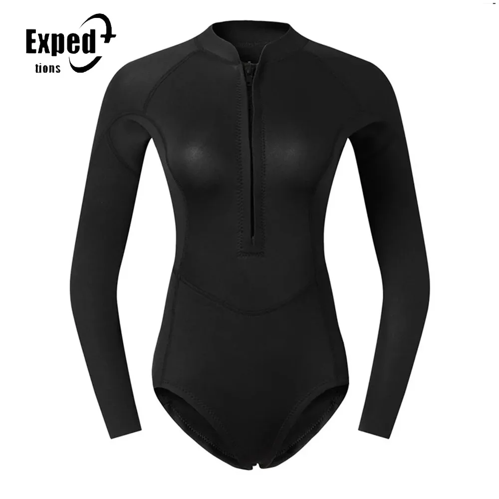 

Outdoor Beach Surfing Snorkeling Swimwear Female Bikini 2MM Women Long Sleeved Swimsuit Sun-proof Wear-resistant Diving Suit