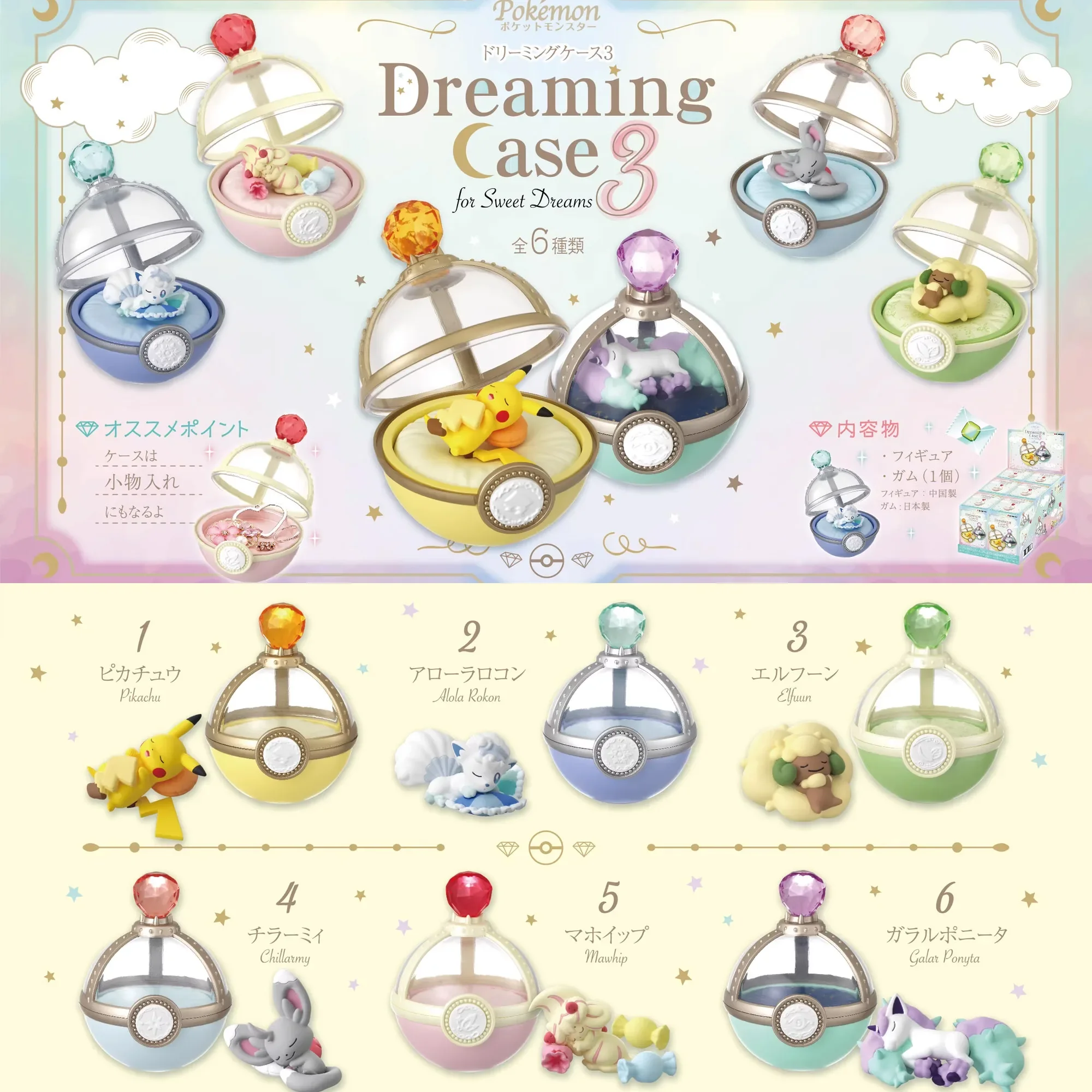 

Миниатюрный чехол для Dreaming Pokemon, слепая коробка, сцена, Milcery, Mawhip Ponyta Cinccino Klink, карманная фигурка монстра, игрушки, настольные украшения