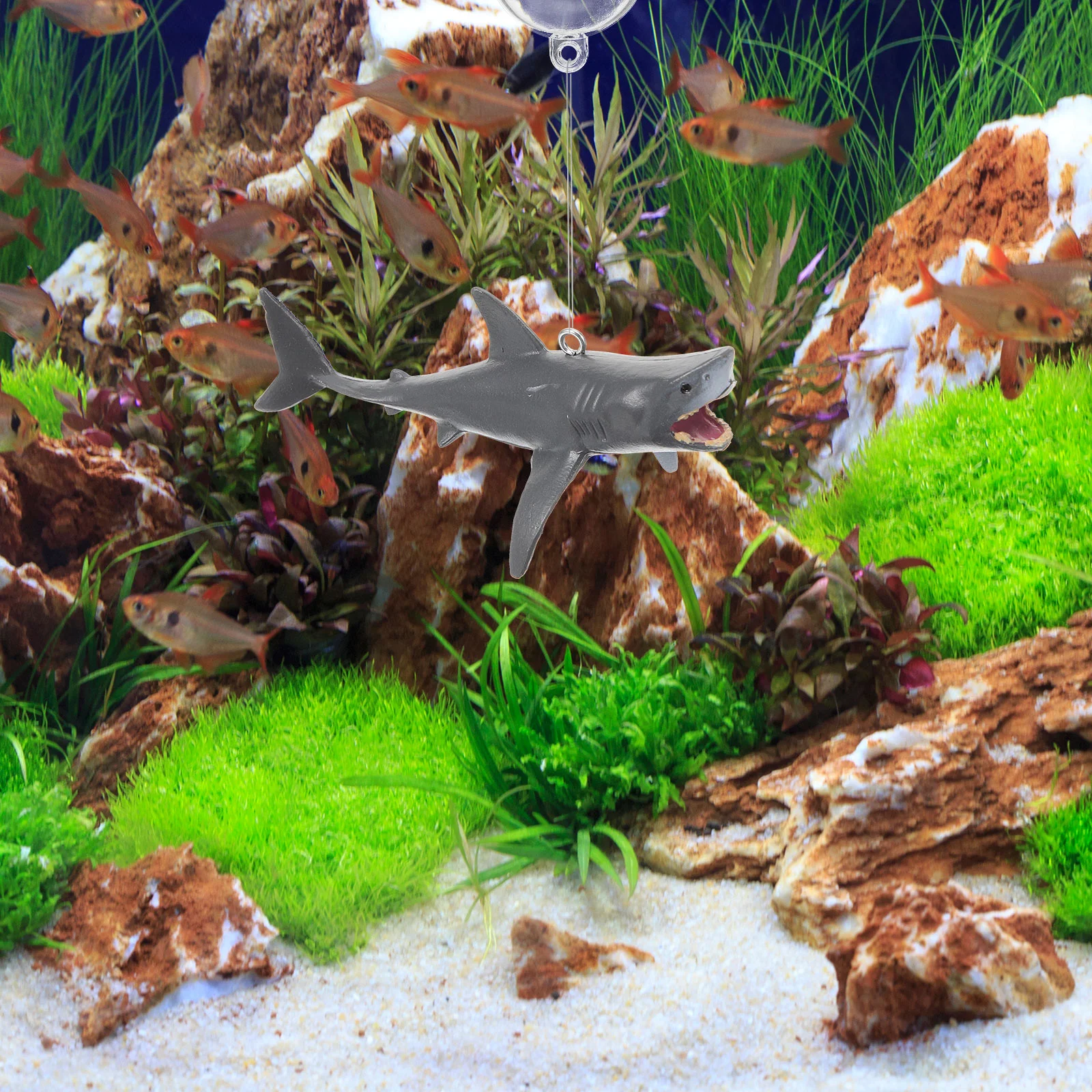 2 Sets Fish Decoration Tots Toys Floating Aquarium Adorn Cartoon Decorations Marine Animal Ornament Pvc Layout Props