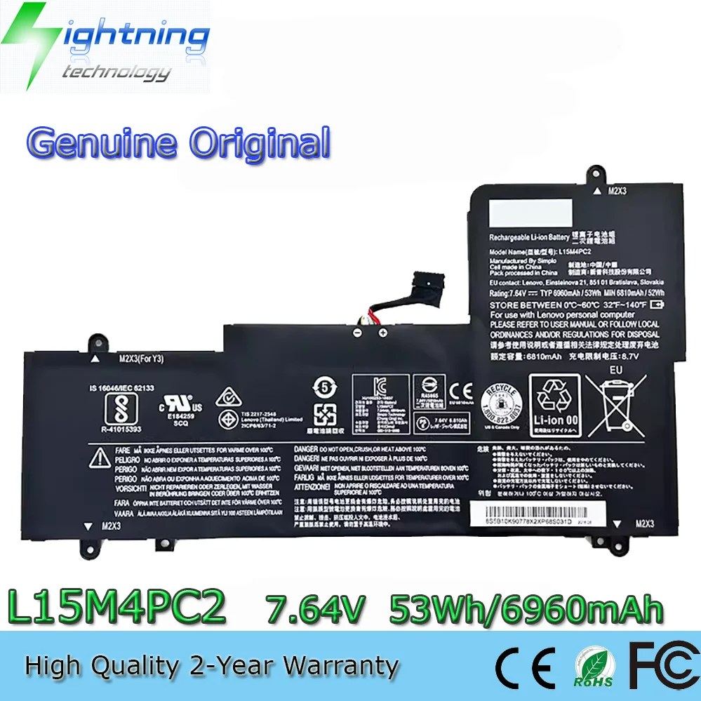 

Original L15M4PC2 7.6V 53Wh Laptop Battery for Lenovo Ideapad Yoga 710-14IKB 710-14ISK 710-151KB 710-15IKB