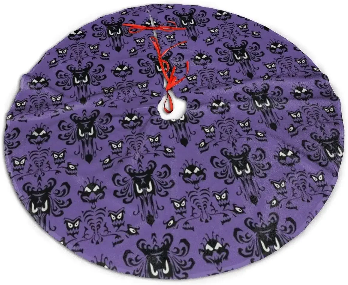 Haunted Mansion Christmas Tree Skirt Ornaments 48inch Tree Skirt Party Holiday Christmas Decorations Xmas Tree Mat Decorations