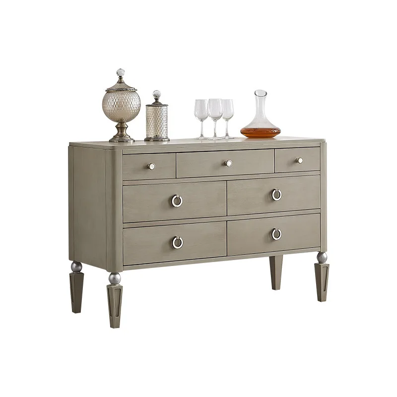 storage cabinet bedroom locker Nordic side cabinet living room entrance American light luxury solid wood seven-chest cabinet