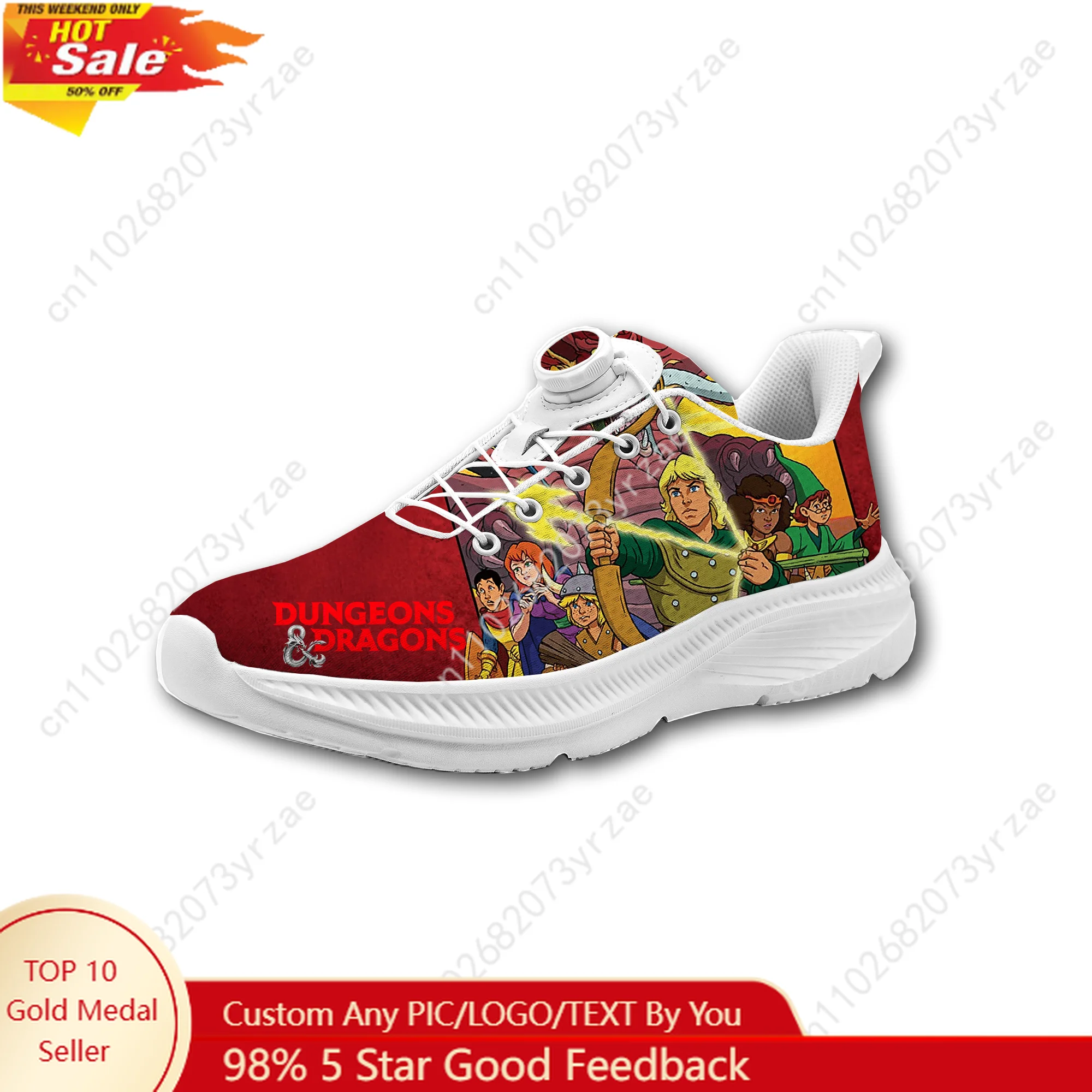 

Кроссовки Dungeons & Dragons для мужчин и женщин, обувь для ходьбы без шнурков с вращающейся застежкой, спортивная обувь, модные легкие кроссовки на заказ