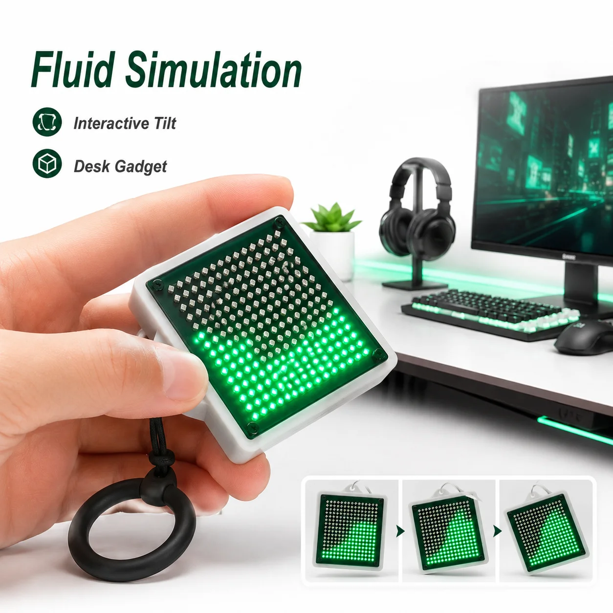 Cyberpunk LED Fluid Simulation Lamp Dynamic Water Flow Shake Control Desktop Ornament Sensory Fidget Toy for Gamer Birthday Gift