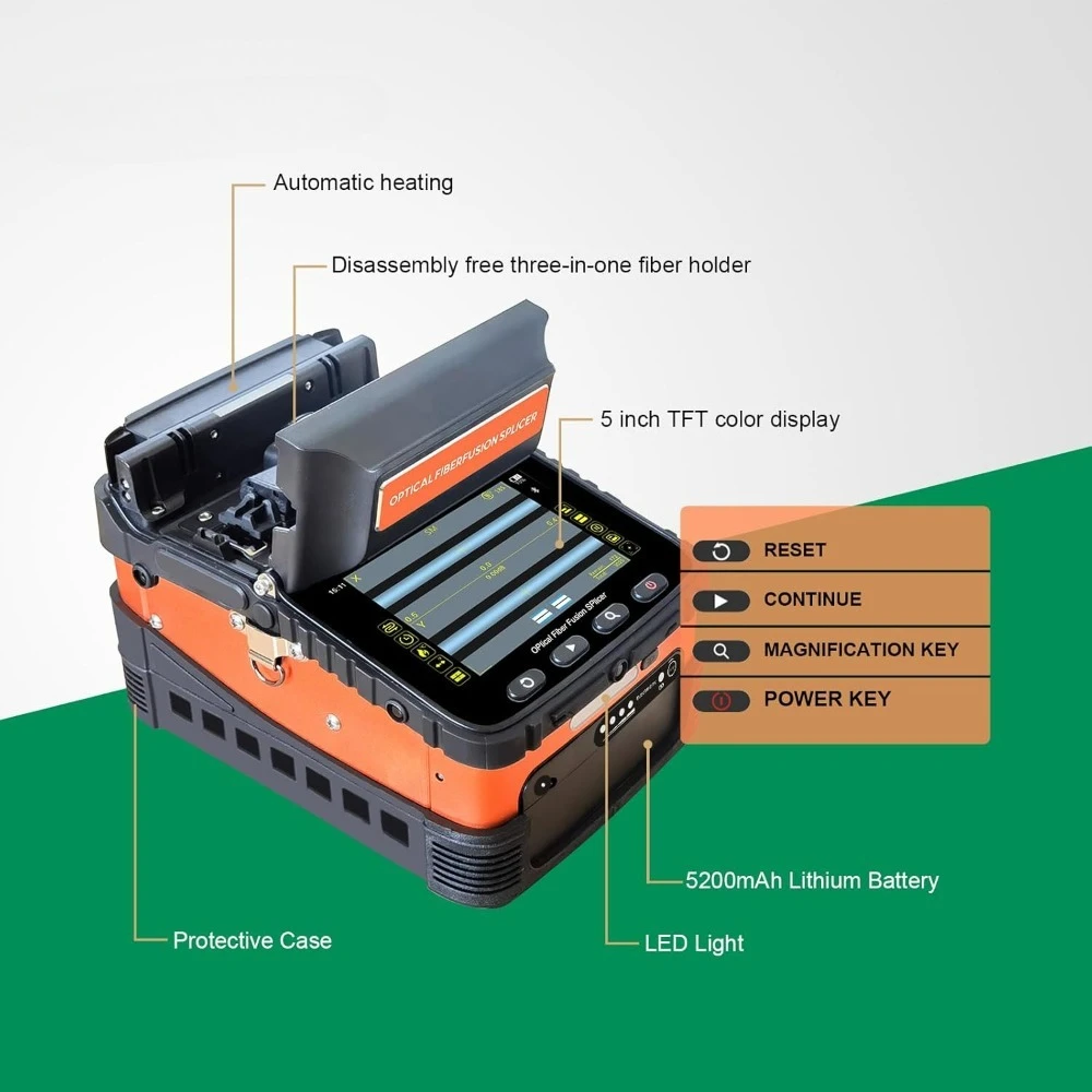 Spawarka światłowodowa Tools & Home Improvement Fusion Splicer AI-6A z funkcją spawania w 8 sekund i nagrzewania w 18 sekund