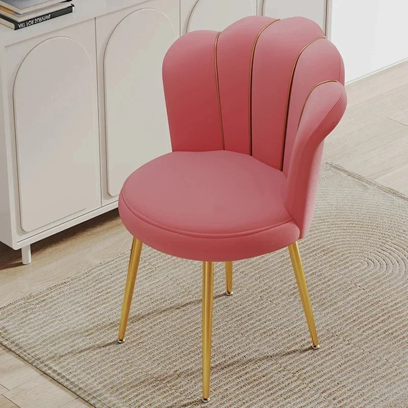 Chair Dresser Makeup Simple Backrest Dining Stool Dressing Nail Art Dining Bedroom Petal Chairs Luxury Sillas Furniture DC-302