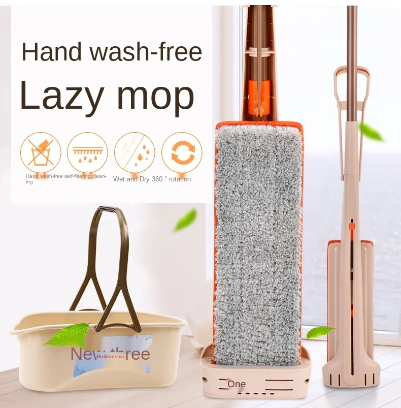 Mop Hand-Free Flat Mop Self Squeeze Rotating Wood Floor Lazy Household Mop Head Tobo Para Coleto