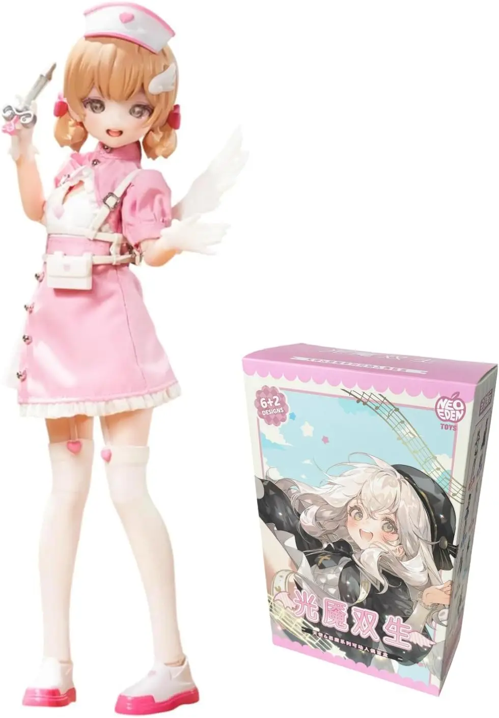 

8.6-inch Ball Jointed Doll with Cute Dress, Light Nightmare Twin Series Collectible Action Figure Toy for Kids