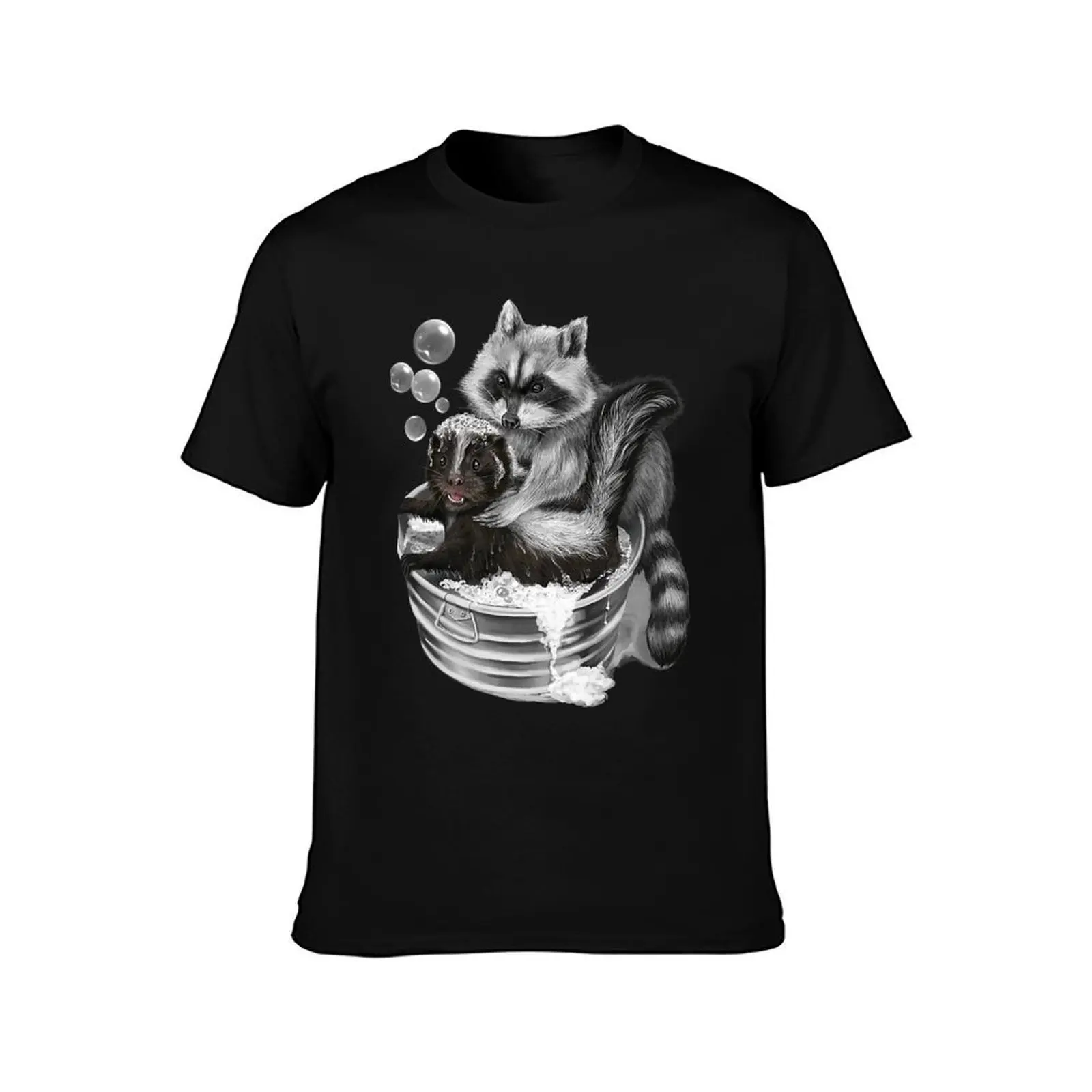 plain pack T-Shirt Skunk shirts cotton dark Tub t humor man t shirt funny shirt t Raccoon