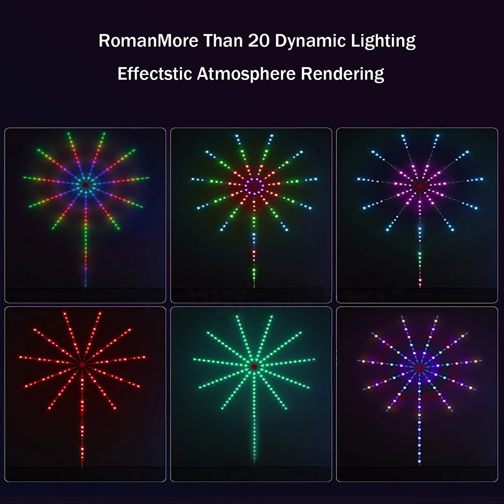 12in/20in LED Strip Lights With Remote Control 16 Million Color Changing 213 Light Modes Firework Lights