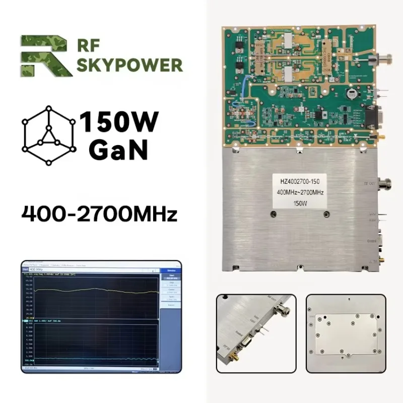 150W Solid State RF Module 400-2700MHz Wideband High Power UHF L S Band Rf Power Amplifier C-UAS Airport Security