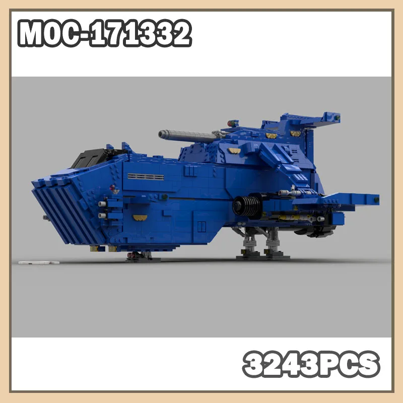 

MOC-171332 40K танк в стиле милитари, роскошная модель пистолета, строительные блоки, кирпичи в сборе, креативная игрушка для детей, подарок для взрослых, 3243 шт.
