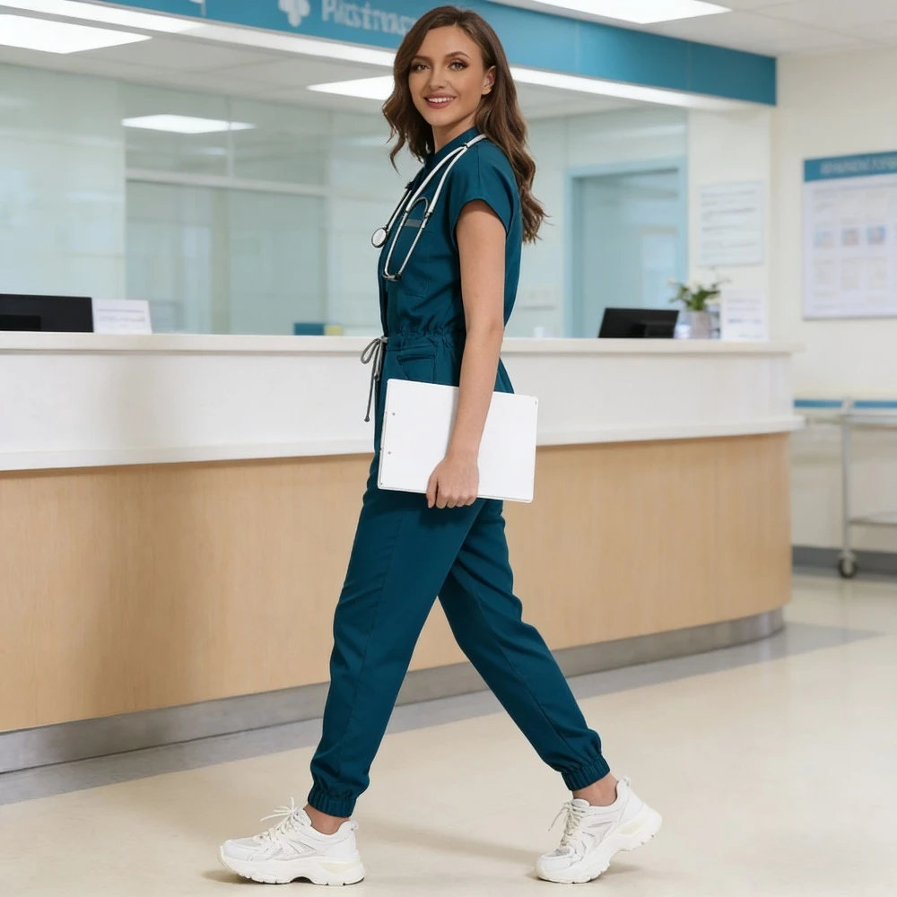 الوقوف طوق متعدد الوظائف جيب وزرة من قطعة واحدة |   بدلات موحدة للرجال والنساء في غرفة العمليات