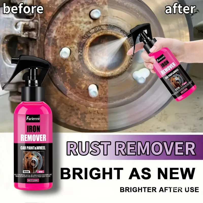 Farienne 120ml Iron Remover Spray Car Wheel Rust Remover Paint Cleaner Brake Disc Rust Removal Agent Anti-Rust Protection