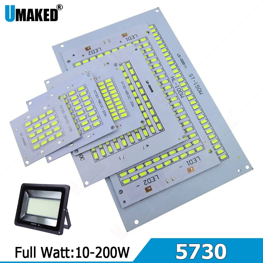 

10PC100% Full Power LED Floodling PCB 10W 20W 30W 50W 70W 100W 150W 200W SMD5730 led PCB board Aluminum plate for led floodlight