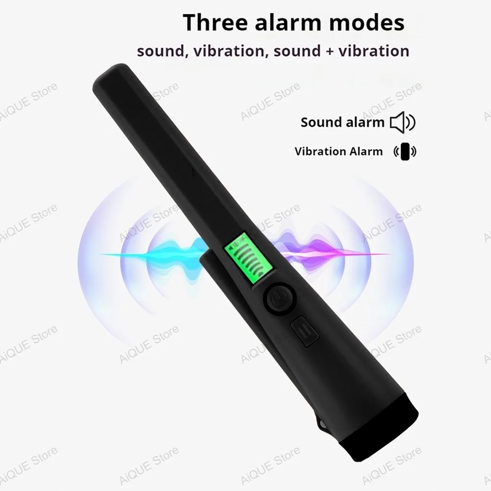 AiQUE Professional Handheld Metal Detector Waterproof Pinpointer with 360° Side Scan Tech for Outdoor Treasure Hunting & Gold