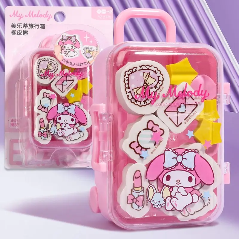 Śliczna gumka Sanrio Kawaii Mymelody Kuromi Hello Kitty Student Cartoon Press gumki szkolne kreatywne artykuły papiernicze