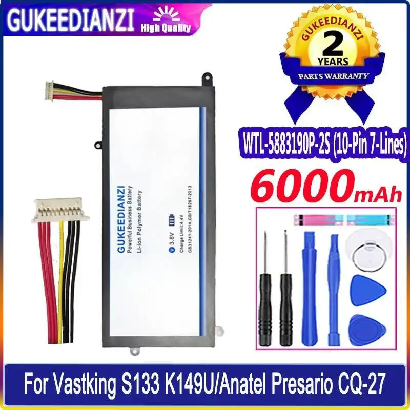 

Battery Wtl-5883190P-2S 10-Pin 7-Lines For Vastking S133 K149U Axioo Mybook Pro P421 Anatel Presario CQ-27 5883190P