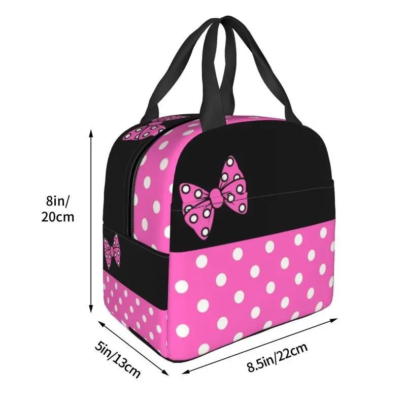 Custom Mickey Minnie Mouse Lunch Bag Women Portable Cooler Thermal Insulated Lunch Box Storage Food Bento Box