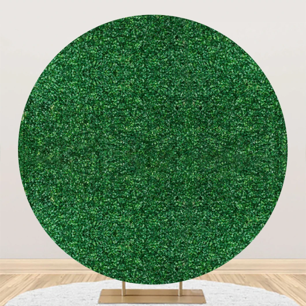 Green Backdrop Grass Round Cover Grass Wall for Birthday Party Baby Shower Greenery Wedding Decoration Circle Photo Background