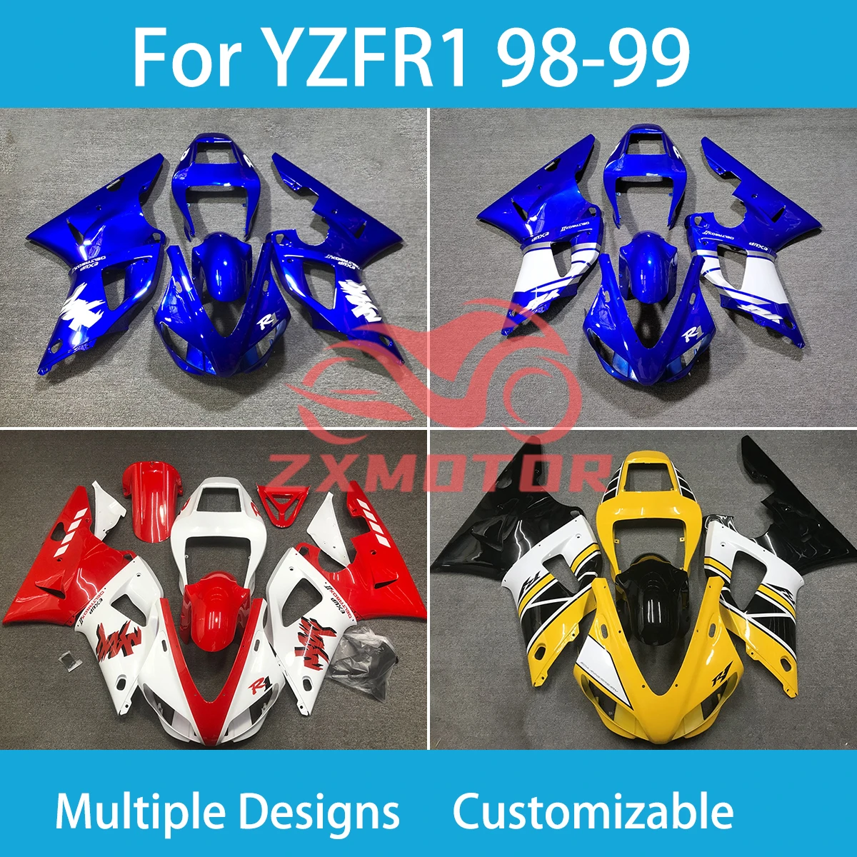 

YZF-R1 98 99 New Style Fairings for Yamaha YZF R1 1998 1999 ABS Injection Bodywork Kit Motorcycle Fairing