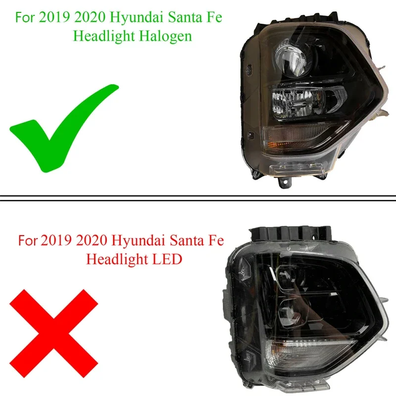 For Hyundai Santa Fe 2019 2020 Halogen Fog Light Car Front Bumper Turn Signal Lamp Headlight Assembly 92102S2000 92101S2000