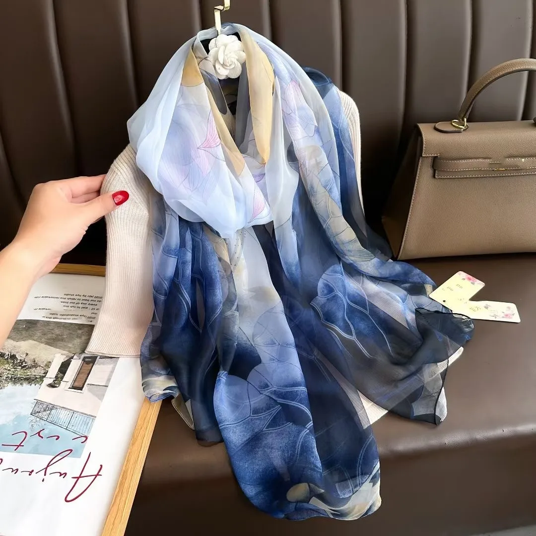 180*140cm Luxury Brand Summer Female Pareo Beach Scarf Women Sunscreen Outdoor Shawl Wrap Chiffon Soft Large Bandanna Foulard