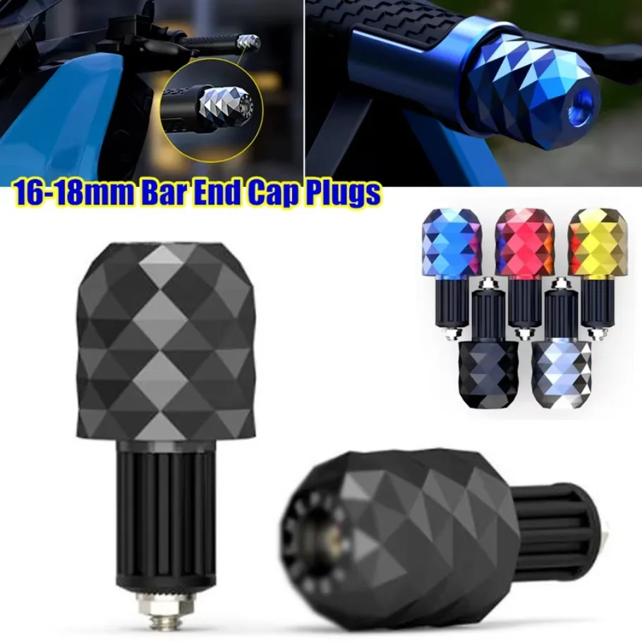 16-18mm Motorcycle ATV Handlebar Grips Bar End Cap Plugs Slider CNC Aluminum Kit 1Pair