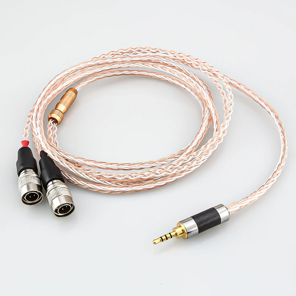 Alta qualidade audiocrast 7n pcocc prata chapeado fone de ouvido cabo atualização para dan clark áudio senhor alto-falantes éter alfa cão prime
