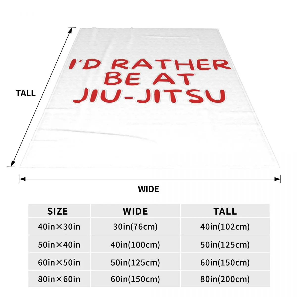 I'd Rather Be At Jiu-Jitsu Funny Blanket Soft Warm Flannel Throw Blanket Bedding for Bed Living room Picnic Travel Home Couch