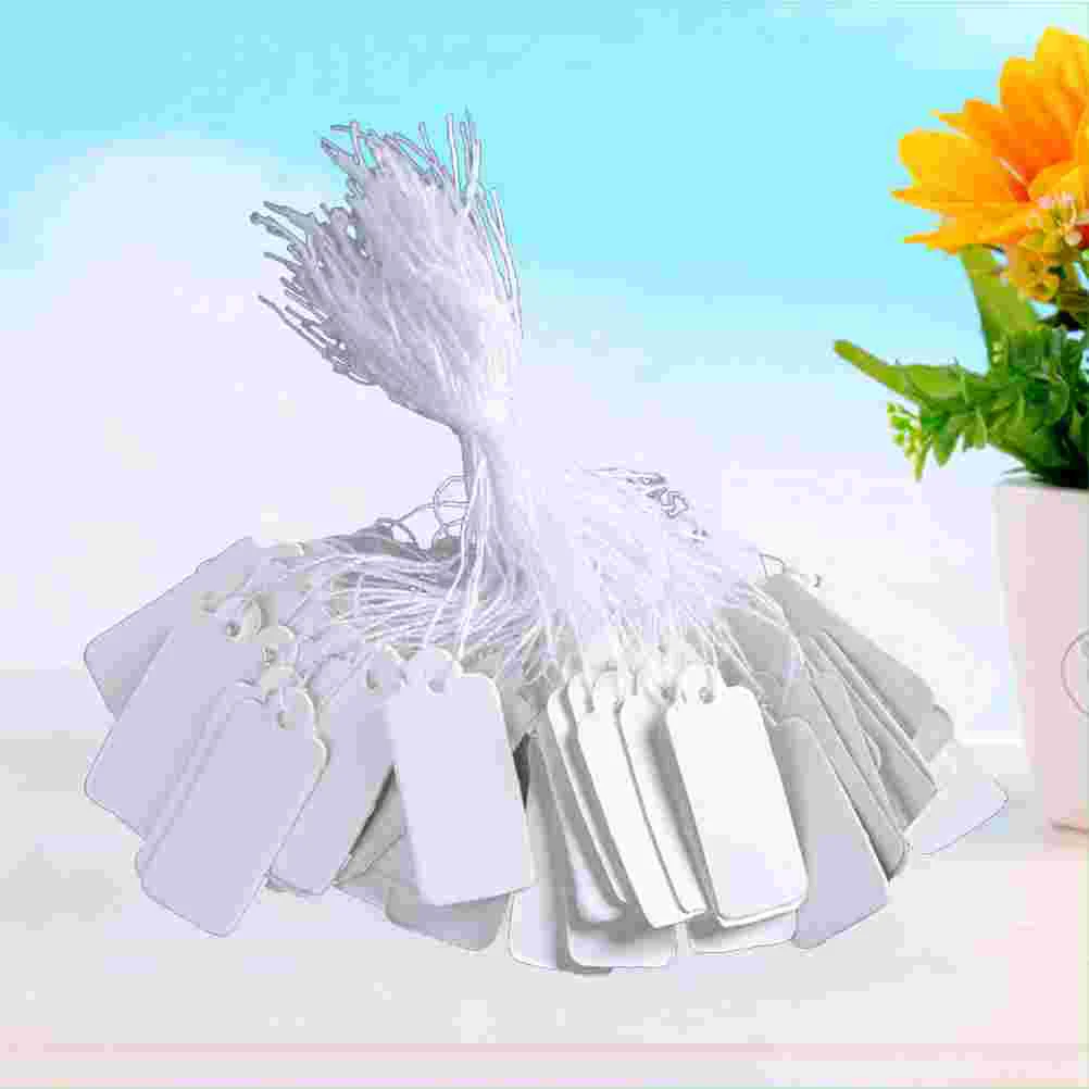 95/500/1000pcs White Marking Tags Price Tags Jewelry Clothing Display Tag Paper Price Labels With Hanging String