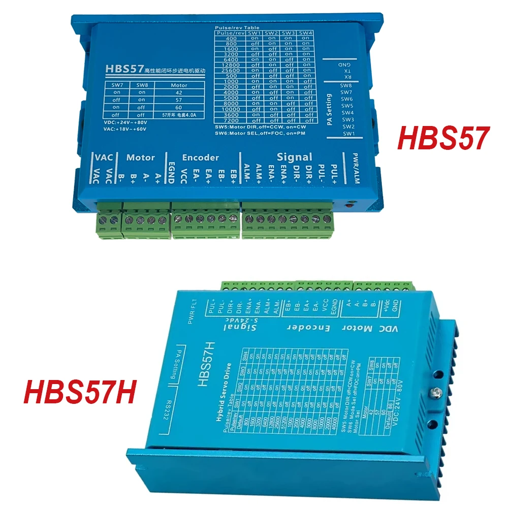 HBS57H HBS57 Hybrid servo Motor Driver support Nema23 Nema24 close loop stepper servo motor VDC 24-80V 5A  for CNC