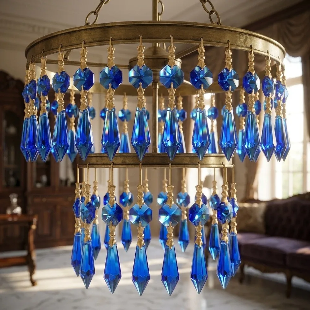 Chandelier Accessories Hanging Prisms Gold Butterfly Clips Luxurious Appearance Easy Installation Chandelier Crystals