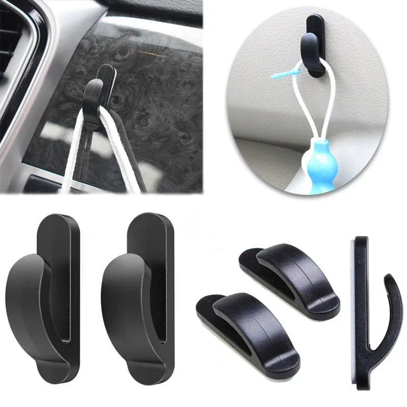 Black Car Glue Hooks Clips Mini Small Holder Self-Adhesive Durable Bags Vehicle Hidden Headrest Hanger Clips Car Accessories