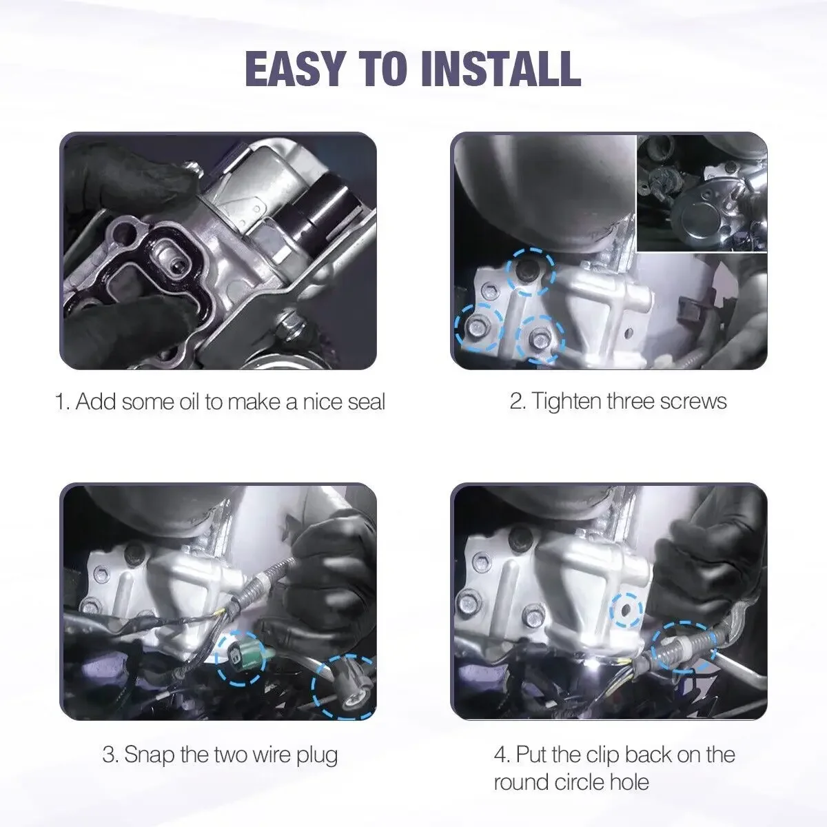 15810-PNE-G01 15810-PRB-A03 VTEC صمام بكرة الملف اللولبي مع فلتر مستشعر ضغط الزيت لـ 2003-2007 Honda Accord 2-Door Coupe #6