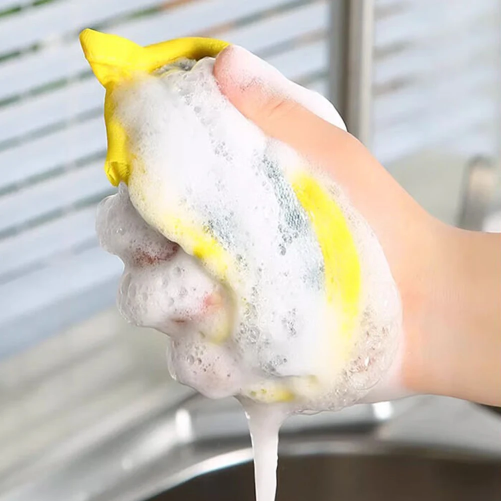 

10Pcs Round Kitchen Sponge Double Sided Dish Cleaner High Efficient Dual Side Scrubber Multi Purpose Dishwashing Pad Countertop