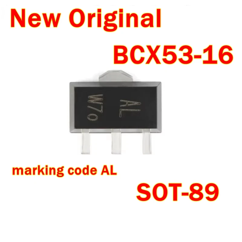 New and Original BCX53-16 SOT89 80V 1A PNP medium power transistor marking code AL