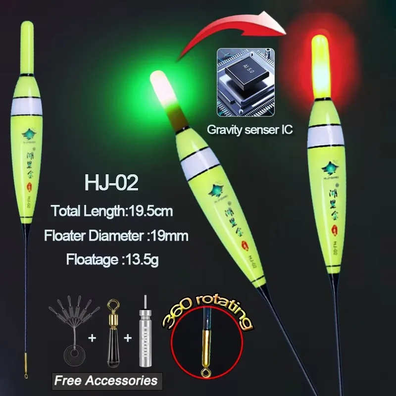 Angeln Schwimmt Smart IC Schwerkraft Sensor Farbwechsel Elektrische LED Leuchtende Felsen Angeln Zubehör Tackles