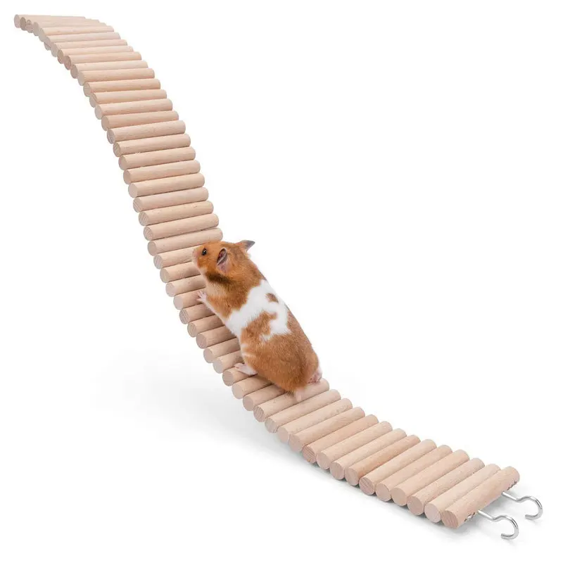 

Hamster Wooden Ladder Fence 2-in-1 Bird Ladder Natural Landscape Products Crawler Wooden Toys Pet Supplies Set