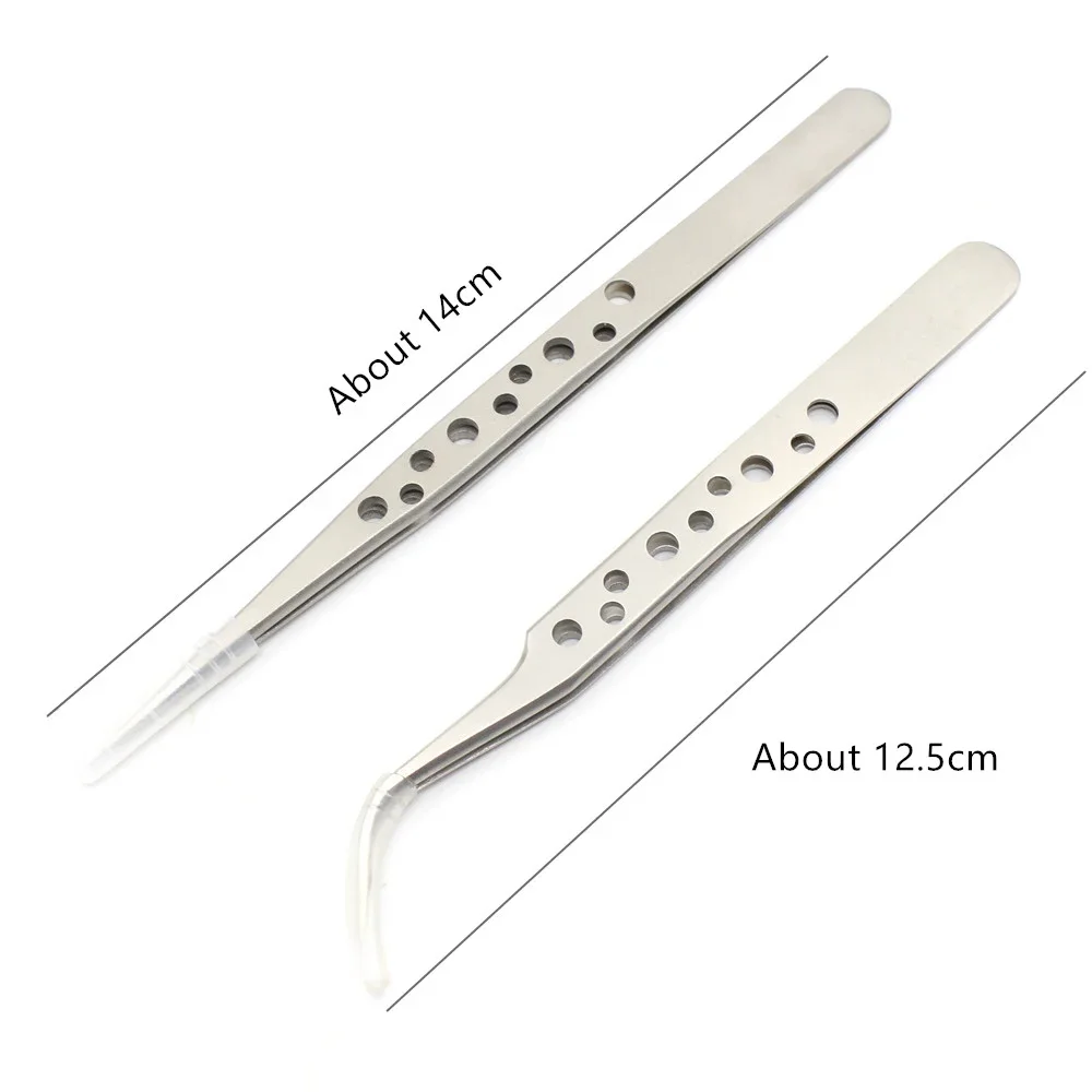 Electronics Industrial Tweezers Anti-static Curved Straight Tip Precision Stainless Forceps Phone Repair Hand Tools Sets