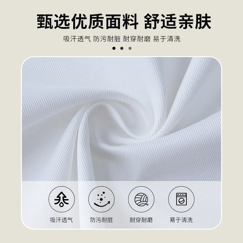 Hotel Restaurant Gray Chef Uniform PrintlogoFull Craft Polyester Cotton Hot Pot Restaurant Tea House Catering Kitchen Workwear E