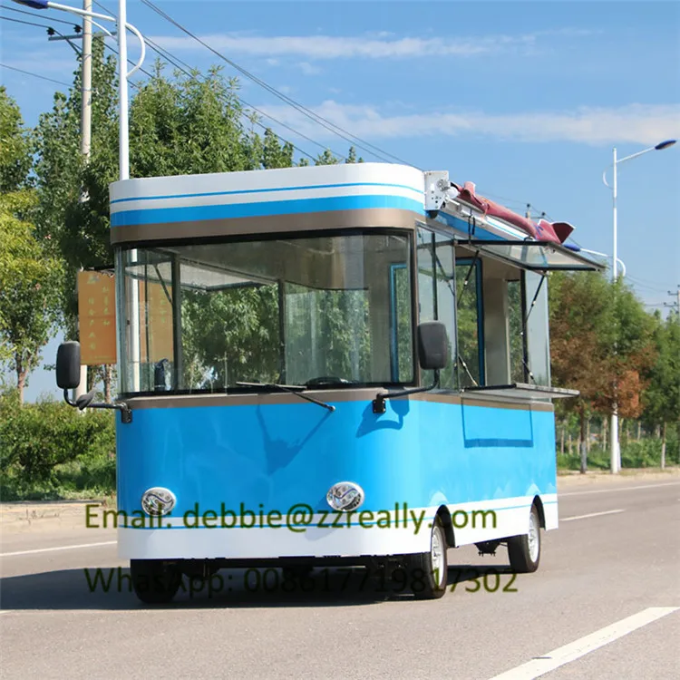 2019 아름다운 전기 식품 트레일러 푸드 트럭, 주방 장비 포함, 최대 속도 60km