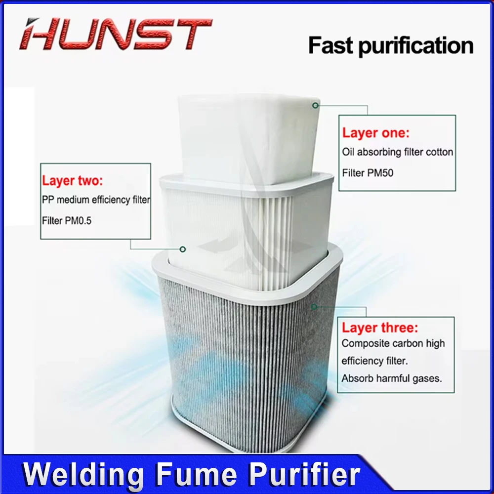 HUNST 용접 마킹 연기 흡수 먼지 청정기, XF180 XF250 레이저 연기 배출기 필터 요소 교체