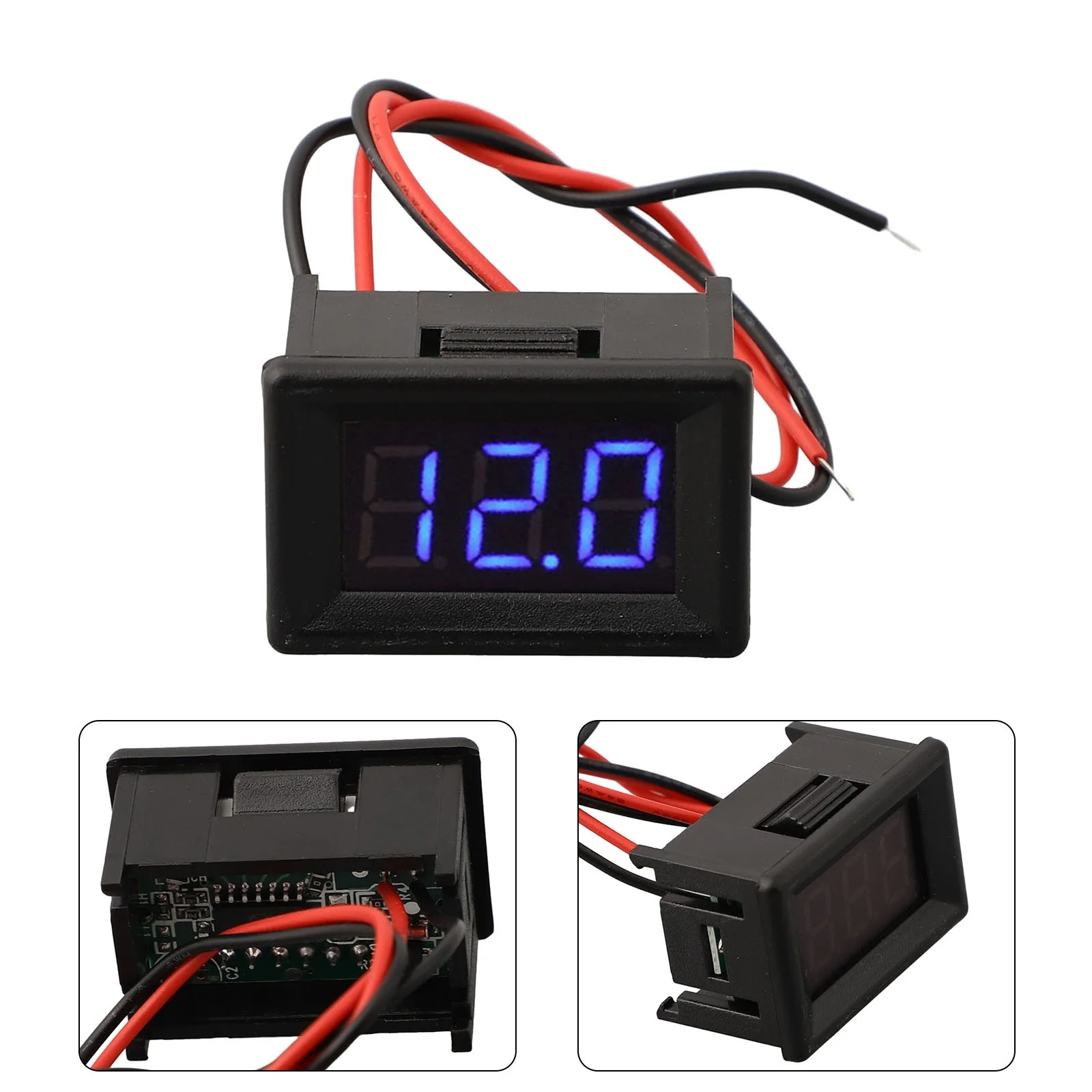 0.36 Inch LED Digital 2-line DC Voltage Table Red Blue Green DC4.5-30V Voltmeter Two Wire DC Digital Display Voltage Meter Tip