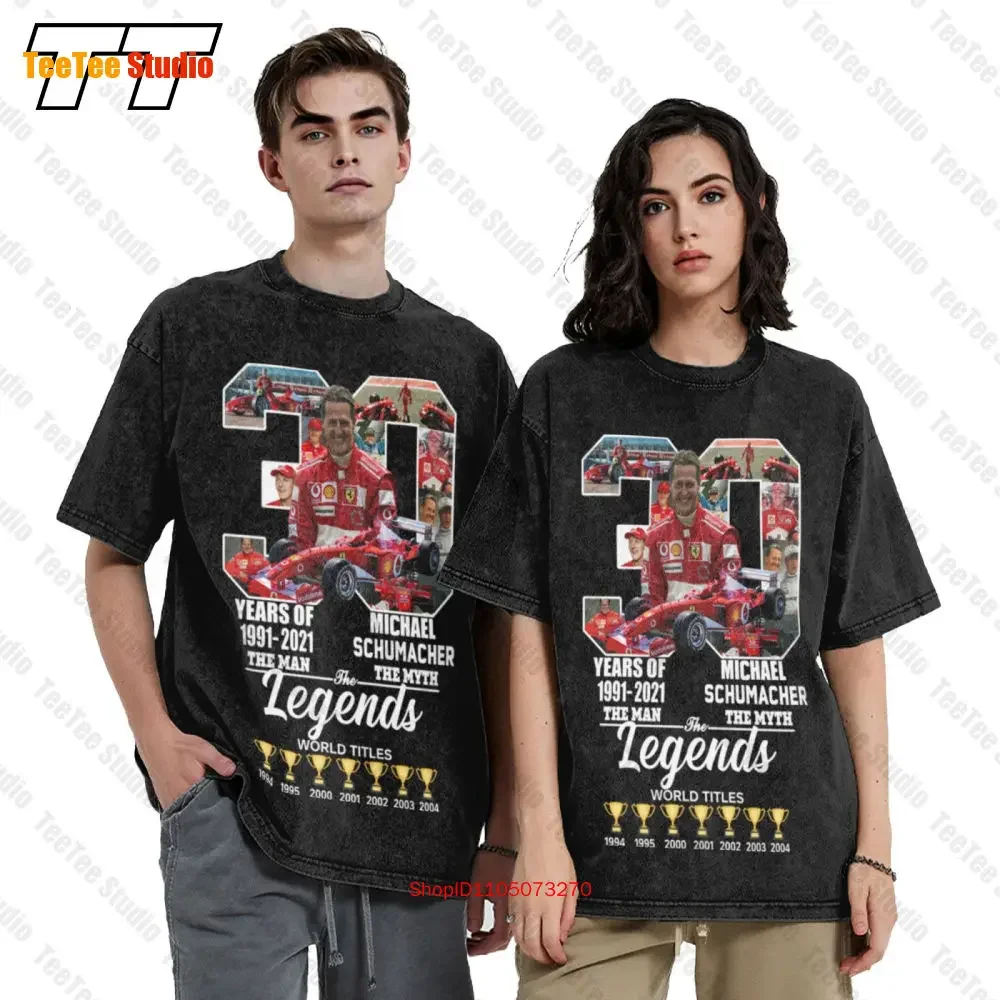 30 Years The Man Michael Schumacher The Legends World Titles Vintage Oversized T-Shirt 91O6