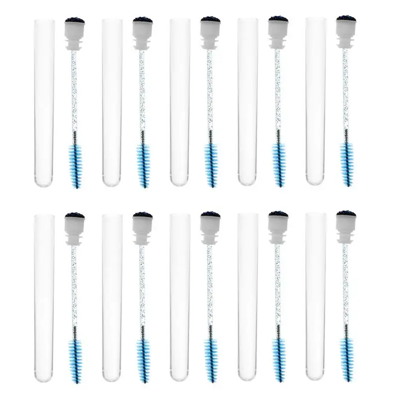 10 Pcs Eyelash Brush Eyebrow Diamond Mascara Portable Tube Applicator Makeup Red Wands Reusable Eyebrow Brush Tube