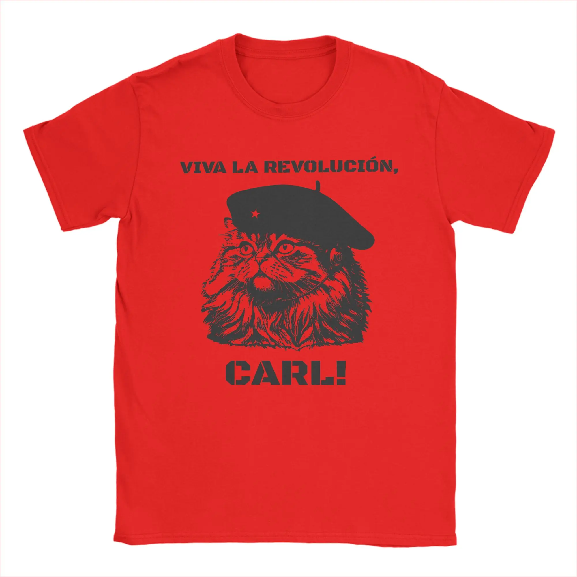 Novelty Viva La Revolucion Carl Dungeon Crawler Carl T-Shirts for Men 100% Cotton T Shirts  Short Sleeve Tees Printing Tops