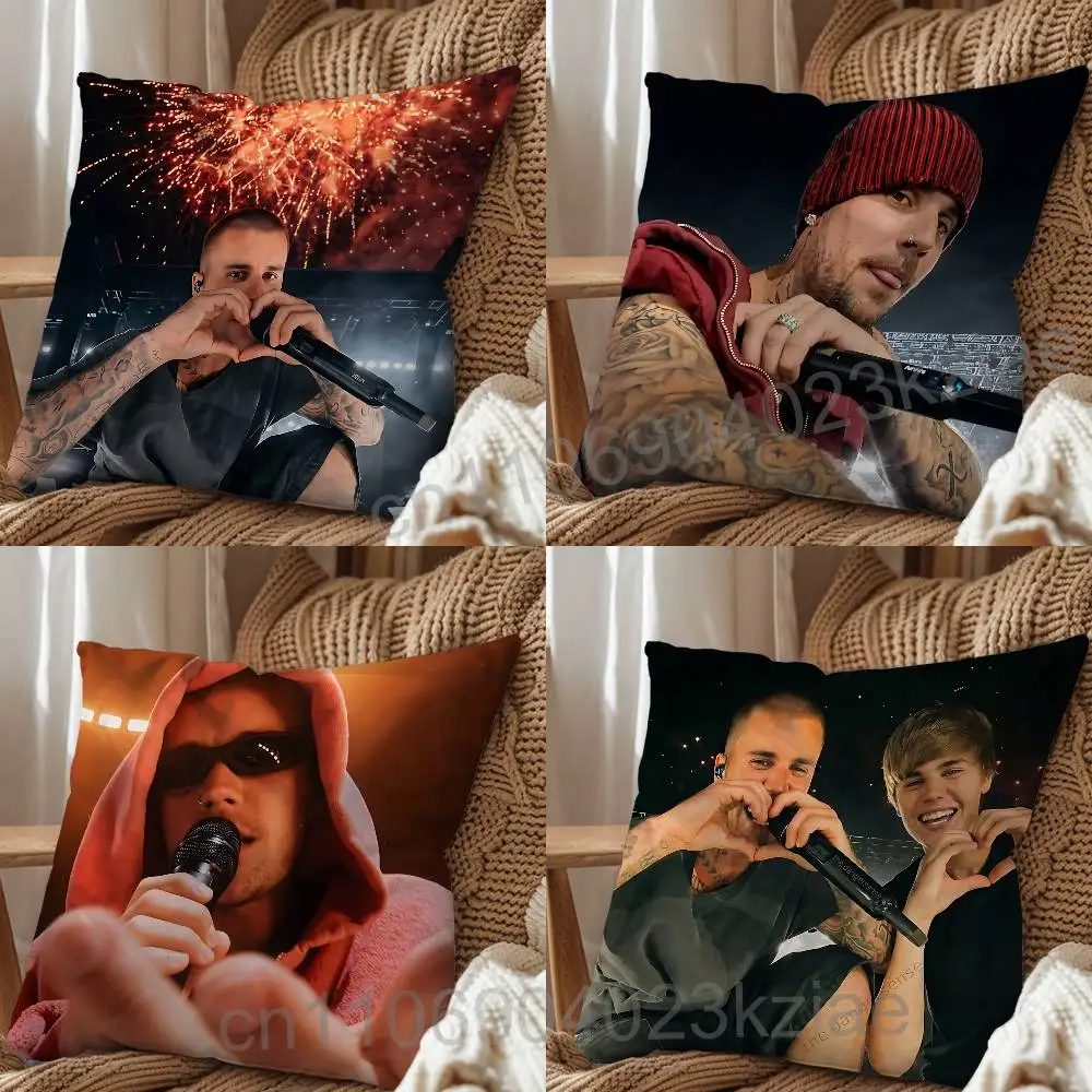 

Singer Justin JB Bieber pillow cover living room sofa cushion cover bedroom room bed pillow cover home decoration